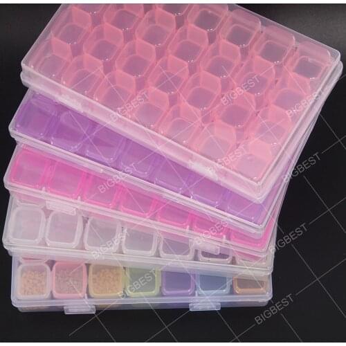 28 Slots Diamond Embroidery Box Diamond Painting Cross Stitch Tools Accessory Boxes Case Useful Storage Boxes