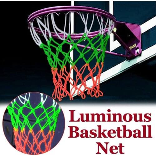 3X Luminous 20 Inches Standard Basketball Net Durable Nylon Thick Thread Three Color Universal Basketball Net Mesh Replacement
