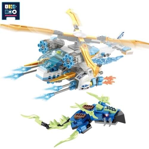477PCS Ninja Helicopter Fighter Model Building Blocks Ninja edJie Figures Knight Heroes Plane Bricks Set Toys for Children GIft
