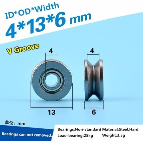 5pcs 4*13*6mm V604ZZ metal V type bearing 4mm bore