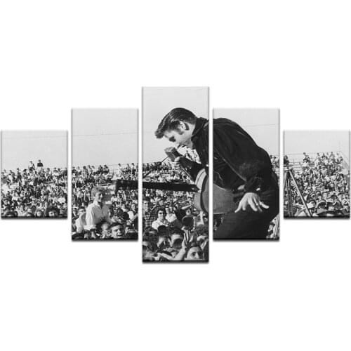 5 Pcs Vintage Canvas Prints Evis Presli Elvis Painting Wall Art Home Decor Panels Poster Pictures For Living Room Drop Shipping