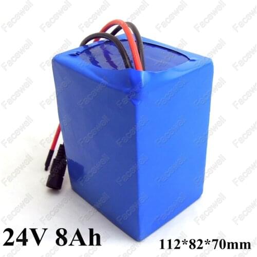 24v 8ah battery bms 24v 20A lithium battery pack li-ion bateria 24v for e bike scooter 250w motor 500w with BMS + charger