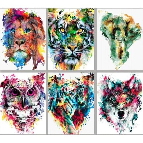 DIY Diamond Painting Tiger Lion Wolf 5D Full Square Round Diamond Art Embroidery Owl Deer Animal Mosaic Handmade Home Decor