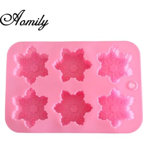 Aomily Snowflake Shape Fondant Cake Molds Cake Decorating Tools Jelly Pudding Chocolate Mold Moulds Ice Cube Molds Baking Tools