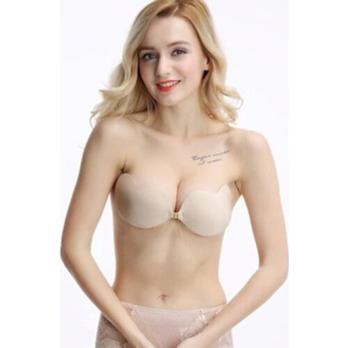 Women Invisible Bra Self Adhesive Strapless Bandage Blackless Solid Bra Stick Gel Silicone Push Up womens underwear