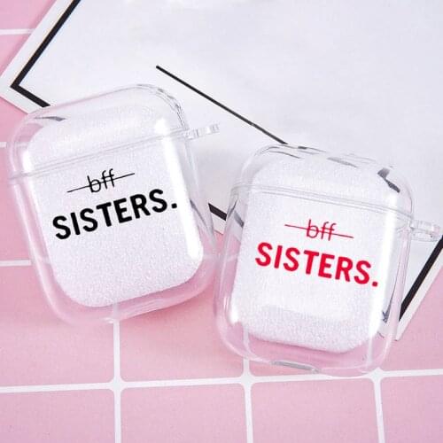 Cute Best FRIENDS Bff Sister Earphone Case for Airpods 2 1 Wireless Bluetooth Earphone Case Soft TPU Clear Cover Airpods Cover