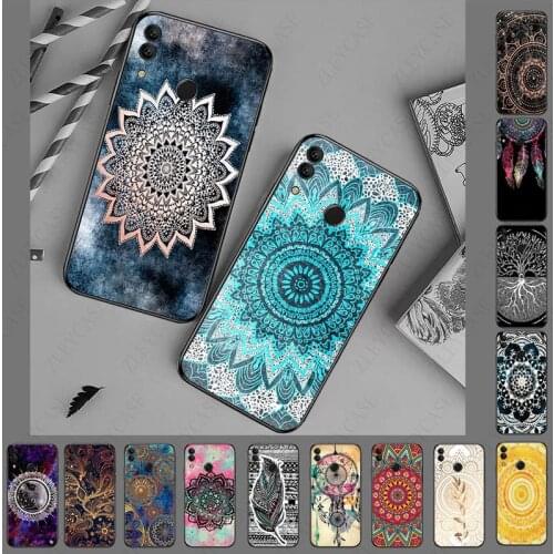 Transparent Phone Case for huawei P20pro p30lite p20lite P40 P40pro p10plus p9plus case blue gold Mandala flower dream catcher