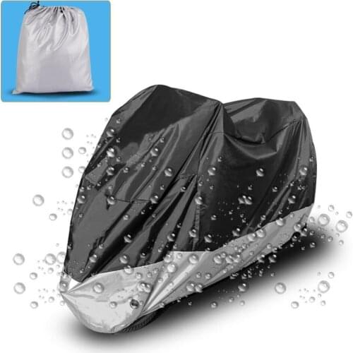 Black with Silver/Red Motorcycle Cover Waterproof Outdoor Dust Protector Rain Dustproof Cover for Motorcycle Scoote