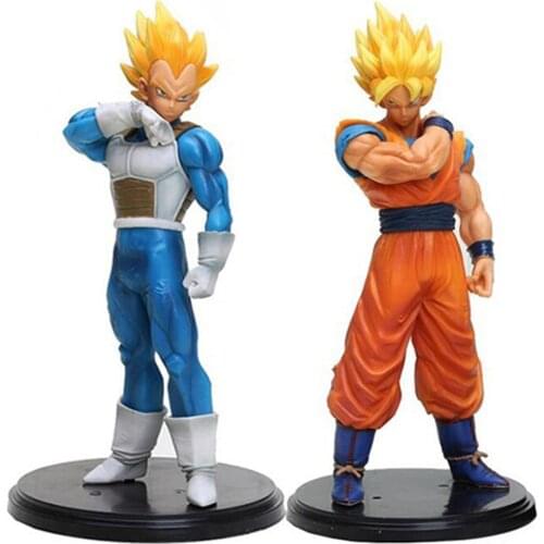 18cm Dragon Ball Z DBZ Anime Super Saiyan Son Goku Vegeta Kakarotto Chest Pounding Action Figure Model Toys Kids Gift Brinquedos
