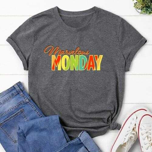 Monday Summer New 90 ’sShort Sleeve Print Clothing Womens T-Shirt Harajuku Graphic Clothing Womens Top TX9528