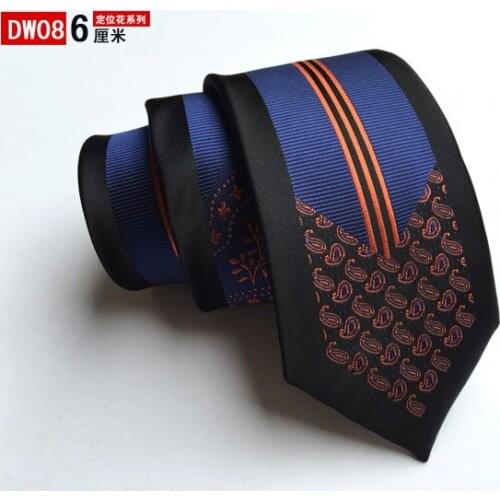 6cm Men Designers Skinny Ties High Craft Panel Necktie Stripe with Paisley Pattern