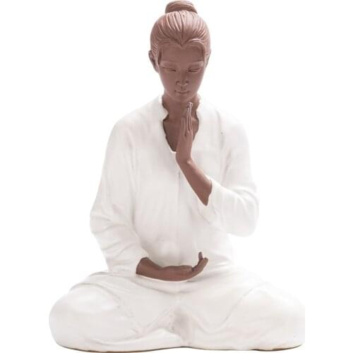 Ceramics Blessing belle statue， Handmade sculpture of modern art Character decoration Home living room bedroom decoration statue