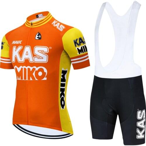 2021 Team Orange KAS MIKO Summer Cycling Jersey Set Maillot Ropa Ciclismo Cycling Bicycle Clothing MTB Bike Clothes Uniform
