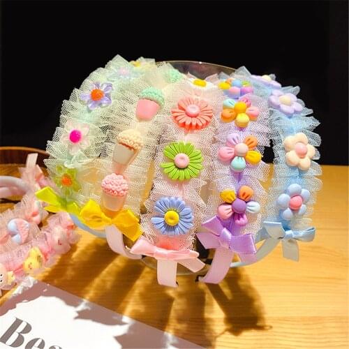 Korea Super Bargain Sale New Childrens Lovely Flower Cartoon Hairband Little Girl Cute Headband Kids Hair Hoop Hair Accessories