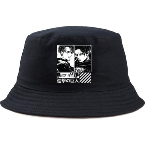 Anime Panama Bucket Hat Men Women Attack On Titan Print summer Hat Hip Hop Fishing Fisherman Hat FOR BOY GIRLS