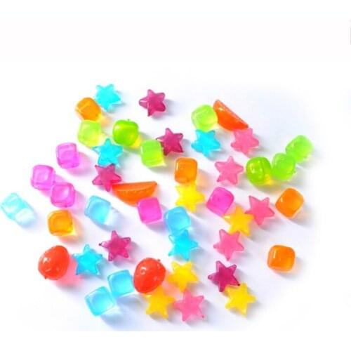 20Pcs/ lot Reusable Star Square Shaped Ice Cubes KTV Bar Party Picnic Travel Physical Cooling Tools Plastic Multicolour Ice Cube