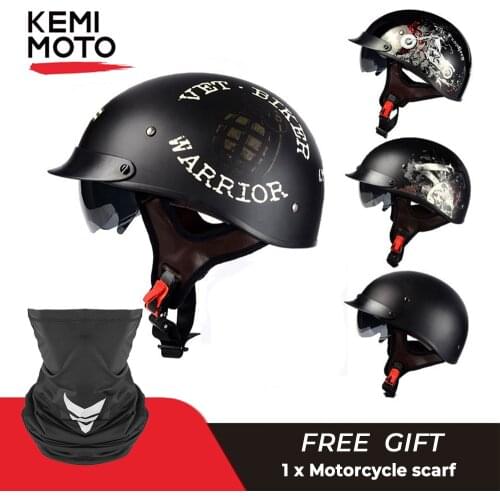Motorcycle Half Helmet Retro Motorcycle Helmet Adult Motorbike Scooter Vintage Half Face Biker Motorbike Crash Moto Helmet