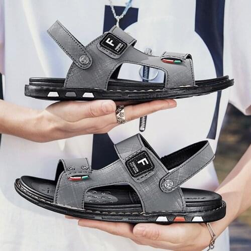 2021 New Summer Sandal Mens Soft Soles Slipper Casual Beach Shoe Wear sweat proof outside