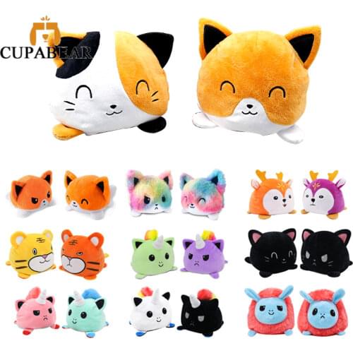 Cat Pet Stuffed Toys for Kitten Cozy Plush Pulpo Reversible Plushie Toy Animals Double-sided Cute Kids Octopus Plush Reversible