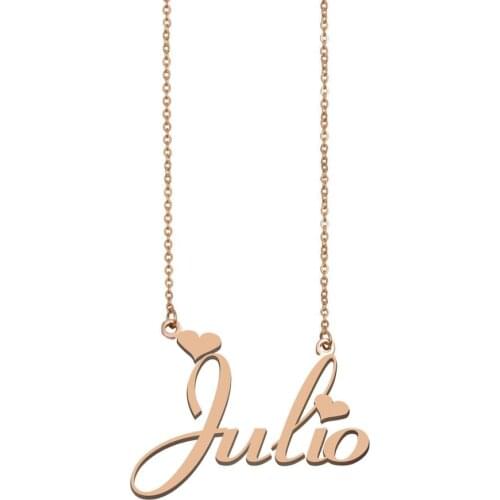 Julio Name Necklace , Custom Name Necklace for Women Girls Best Friends Birthday Wedding Christmas Mother Days Gift