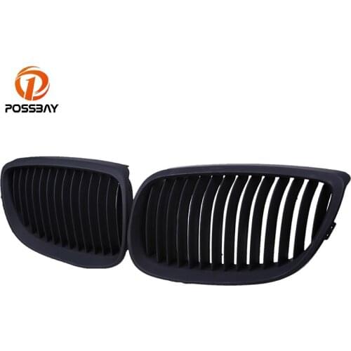 POSSBAY 1 Pair Matte Black Front Bumper Grill Grille For BMW 3 Series E92 Coupe 2006-2010 E93 Cabrio 2007-2010 Car Decoration