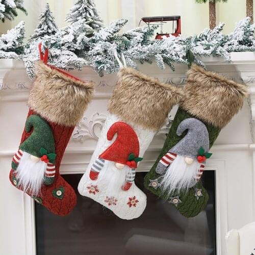 2021 Christmas Stockings Faceless Doll Xmas Ornaments Christmas Pendant Christmas Tree Decorations Noel Gift Socks Gift Bags