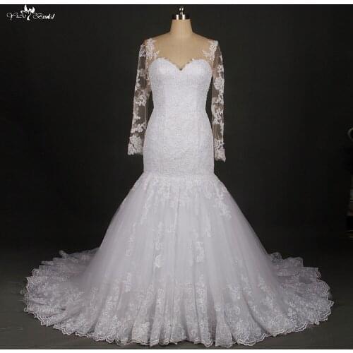 RSW812 Long Robe Mariage 2015 Cap Sleeve Long Sleeve Lace Wedding Dresses