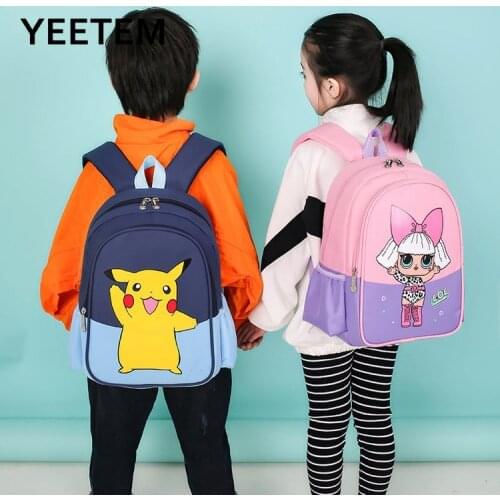 Boys and Girls School Bag Cute Cartoon Backpack Kindergarten Stitching Color Large Capacity School Supplies Back To School Cute