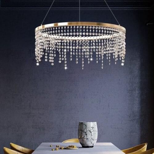 Modern light luxury simple fashion luxury hotel crystal chandelier guest room living room dining room bedroom household lamp