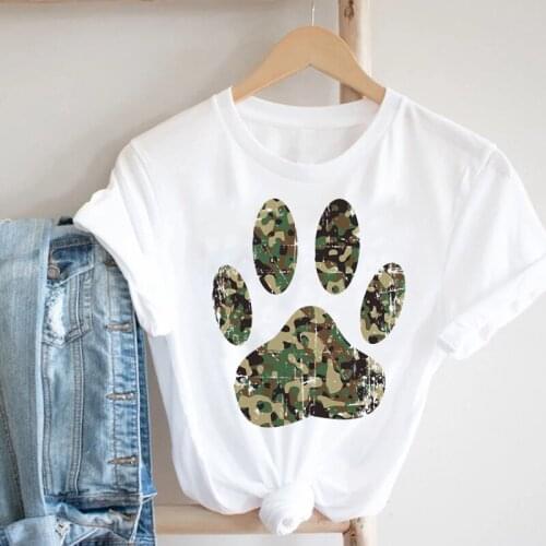 Women Clothing Paw Pet Love Animal Funny Cute Kawaii Cartoon Ladies Summer Clothes Print Tshirt Female Tee Top Graphic T-shirt