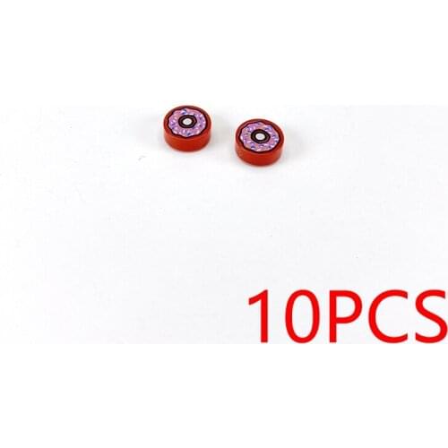 10PCS Print Sushi Cake Pattern 1x1 Round MOC Building Blocks Tile Construction Classic Brick Toys Kids Learning Education