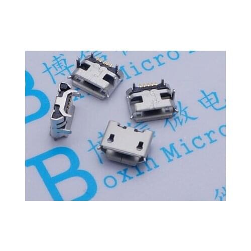 10pcs Micro USB connector 5pin seat Jack Micro usb Four legs 5P Inserting plate seat Mini usb connector
