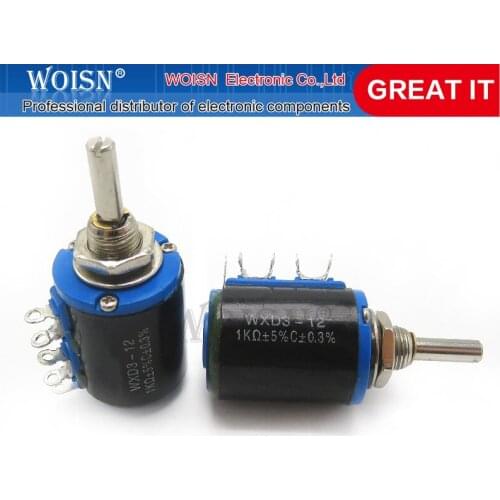 2PCS WXD3-12 1W 1K ohm WXD3-12-1W 5 ring multi-circle precision wire-wound potentiometer In Stock