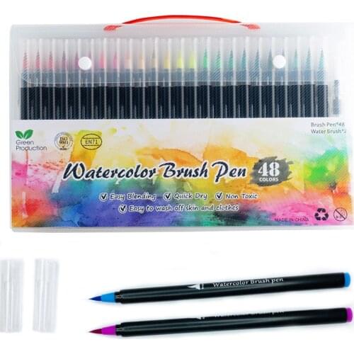 24/48 Colors Watercolor Paint Brush Pen for Girls Boys Sketchbook Water Drawing Graffiti Multi Colored Art Marker Stationery Set