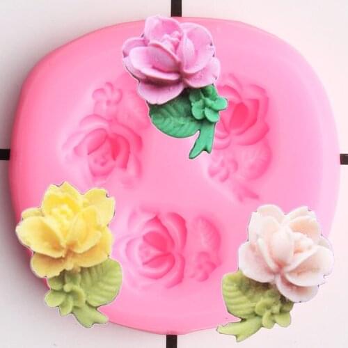 3D Rose Leaf Flower Silicone Molds Wedding Cake Decorating Tools Cupcake Baking Fondant Mold Polymer Candy Clay Chocolate Mould
