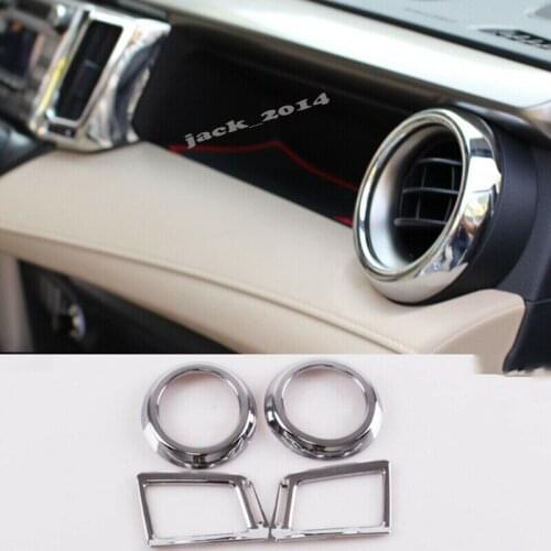 For Toyota RAV4 2013 2014 2015 2016 2017 2018 Front Dashboard Side Air Vent Outlet Cover Trim 4pcs