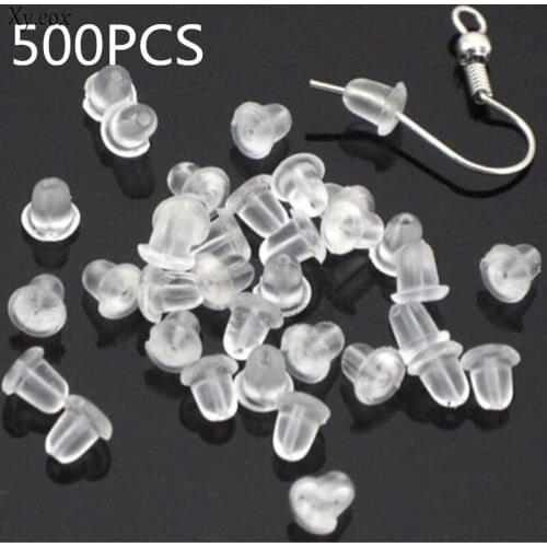 500PCS 4mm Silicone Rubber Earring Back Plugs Stoppers Nuts Findings Jewellery