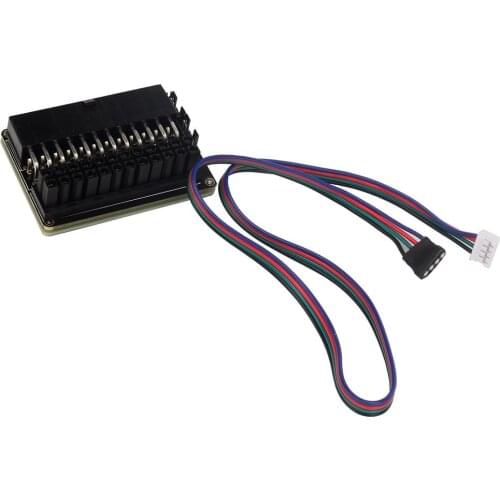 ATX 24Pin Male to Female 90 Degree Power Adapter Mainboard Motherboard with RGB Led for Desktops PC Supply