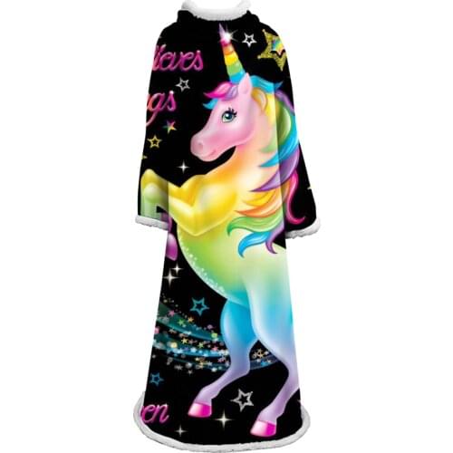 Unicorn Sherpa Blanket With Sleeve Bedspread Bald Eagle Velvet Plush Beds Blanket Bohemian mantas para cama