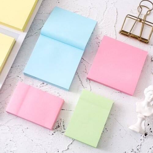 100pages Sticky Note Solid Color Memo Pad Square Self-Adhesive Convenient Stickers Office Stationery Supplies Planner Sticker