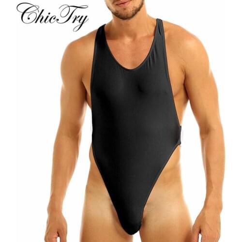 Men Adults Body Bodybuilding Sissy Lingerie Sleeveless Criss-Cross Backless High Cut Thong Bodysuit One Piece Underwear Romper