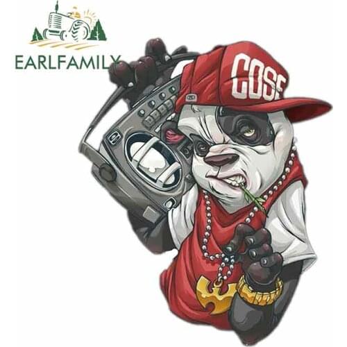 EARLFAMILY 13cm X 10.8cm for Dogs Hiphop Funny Car Stickers Fashion 3D Funny Car Decal Suitable for VAN SUV Window Decoration