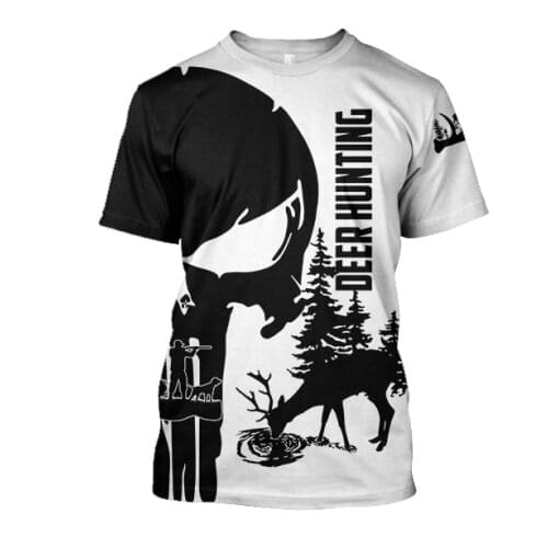 Men Casual 3D Print T-Shirts Deer Hunter Boar Moose Hunting Hip-Hop Tshirts Summer Harajuku Tees Wome Unisex Short Sleeve Tops 2