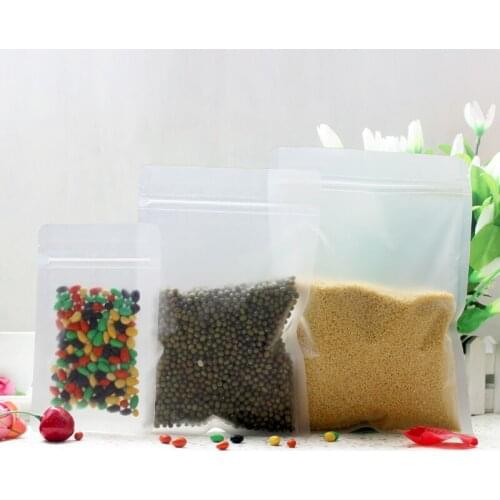 12x20cm Matte Plastic Clear Full Frosted Clear Zip Lock Bags 100pcs Mat Semi-transparent Zip Pouch CPP/PET/PE