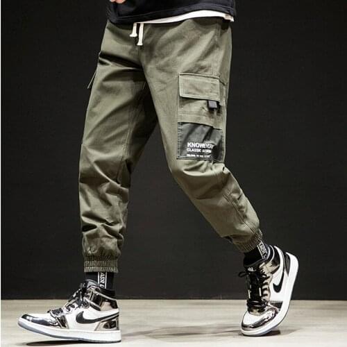 EL BARCO 2019 Spring Men Cargo Pants Cotton Black Army-Green Hip Pop Streetwear Fashion Harem Pencil Pants Male Trousers Joggers