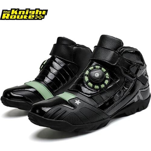 Gray Green Motorcycle Boots Men Riding Boots Motocross Shoes Motorbike Shoes Motor Bike Breathable Protection Motoborats Boots