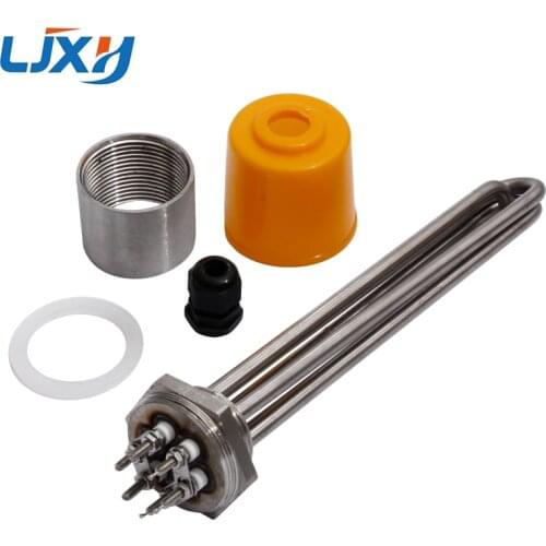 LJXH DN40 Tubular Water Heating Element 220V/380V 3KW/4.5KW/6KW/9KW/12KW All 304SS with Interal Nut Spare Parts for Boiler Tank