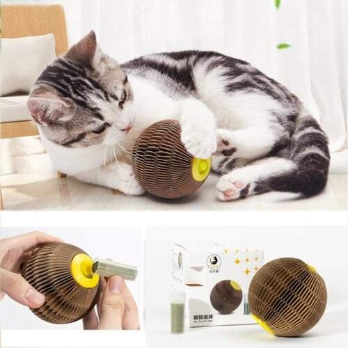 Newest Cat Toys Interactive Ball for Cat Scratch Board With Catnip Cats Scratcher Katten Funny Toys Pet Playing Supplies for Cat