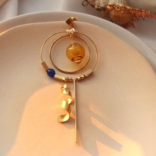 Original Hollow Bubble Dangle Earrings For Women 2021 Mix Color Glass Ball Brass Geometric Drop Earrings Jewelry Earings Bijoux