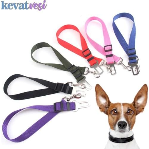 Pet Cat Dog Car Seat Belt Adjustable Nylon Lead Leash Belt Small Medium Dogs Puppy French Bulldog Travel Clip Dog Accessories